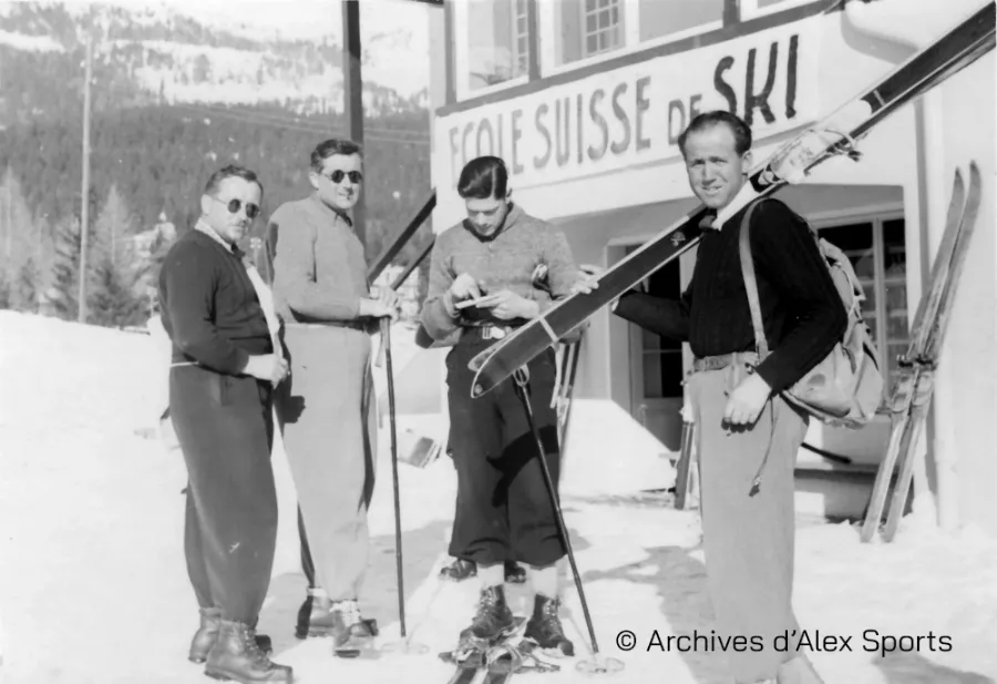 Skiing in mountains